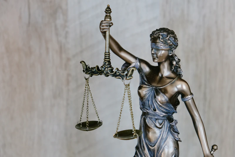 Scales of justice representing crime and courts news